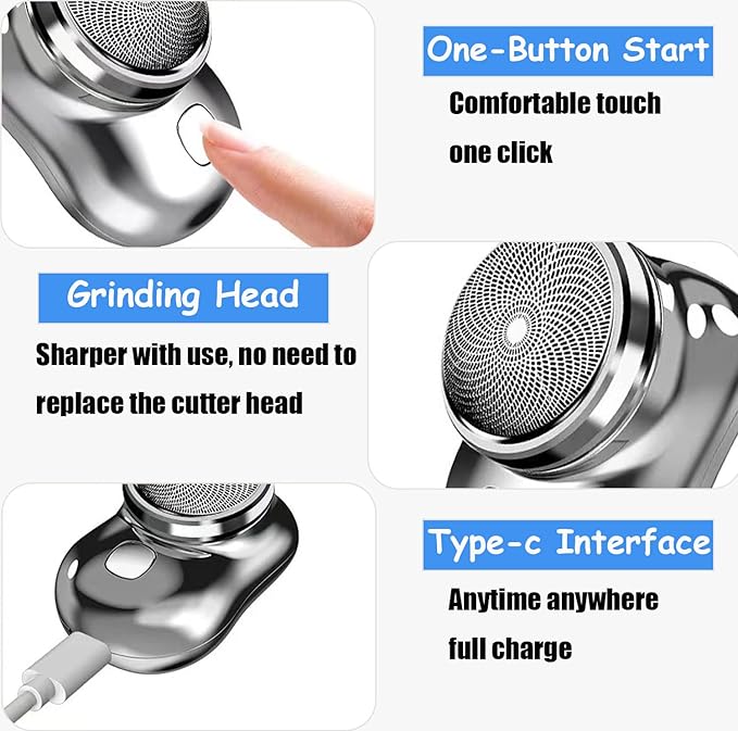 Mini-Shave Portable Electric Shaver, 2025 New Upgrade Mini Electric Razor Shavers for Men