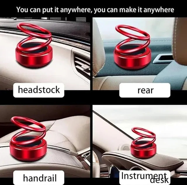 Metallic Double Spring Solar Perfume! Enjoy fresh scent and style with the Solar Rotating Dashboard